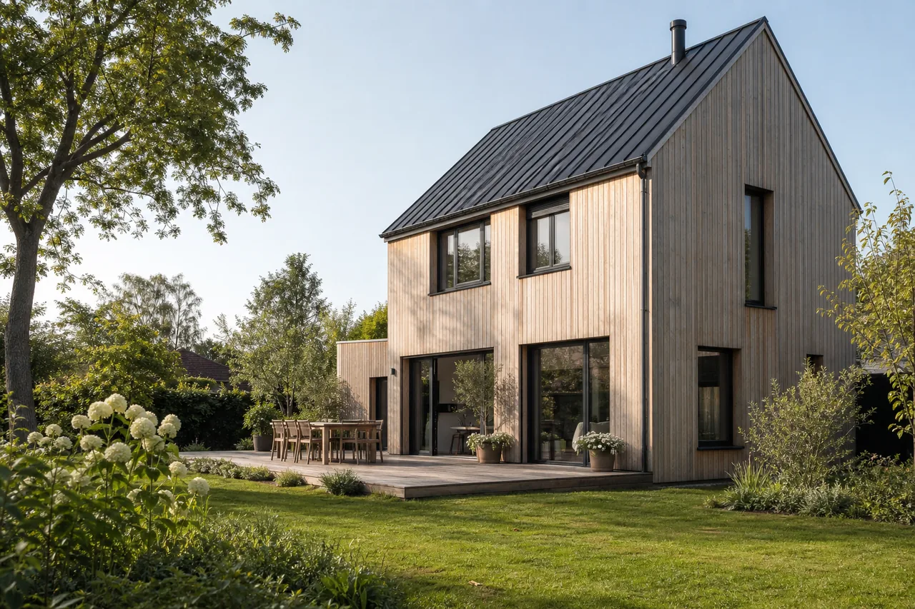 Maison à ossature bois contemporaine à étage